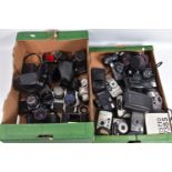 TWO TRAYS CONTAINING PENTAX CAMERAS AND EQUIPMENT comprising of a ME ( incomplete), a ME Super