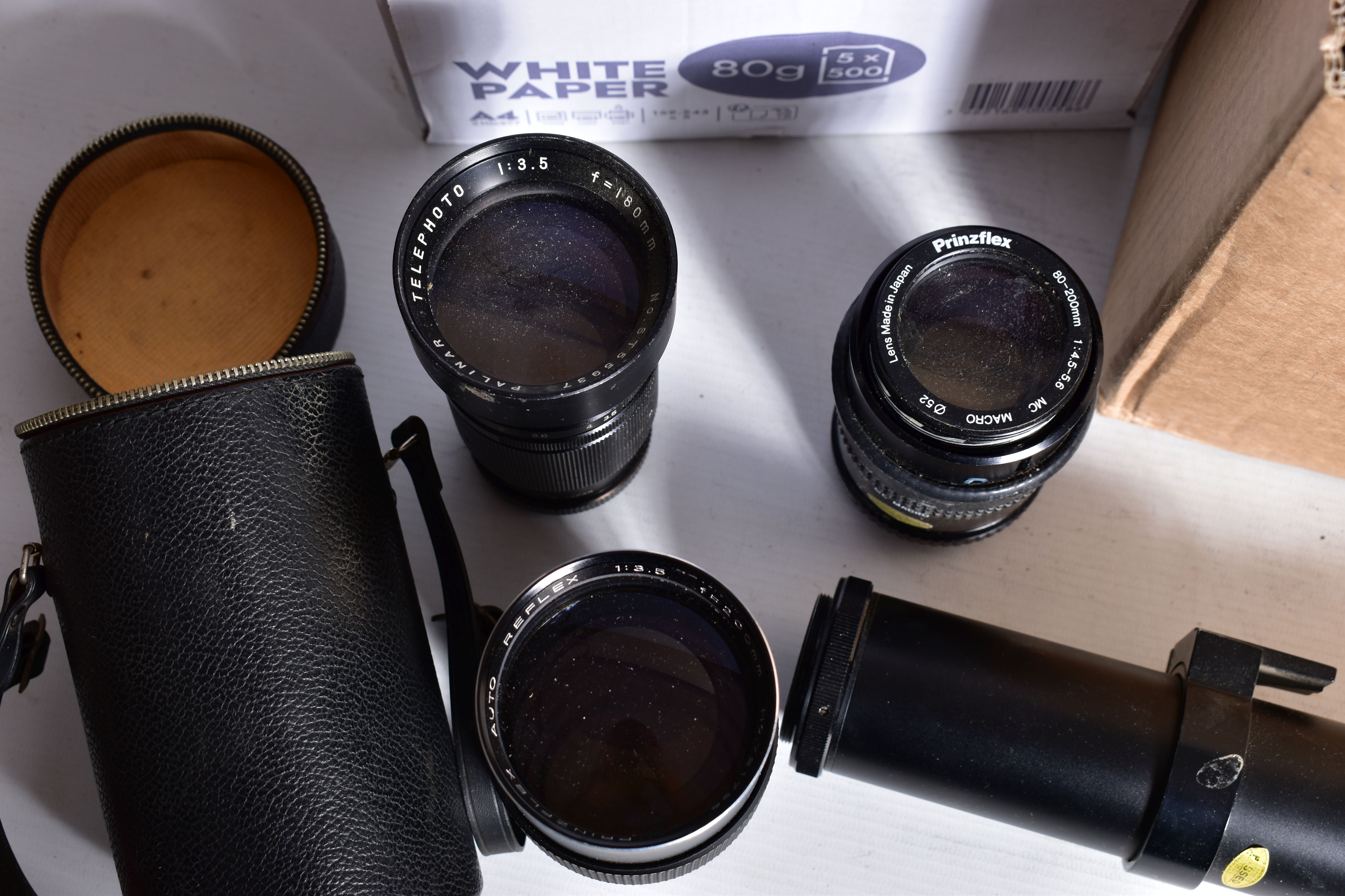 THREE TRAYS OF CAMERA LENSES by makers such as Palina, Prinzflex, Tokina, Hainimex. Kowa etc of - Image 4 of 8