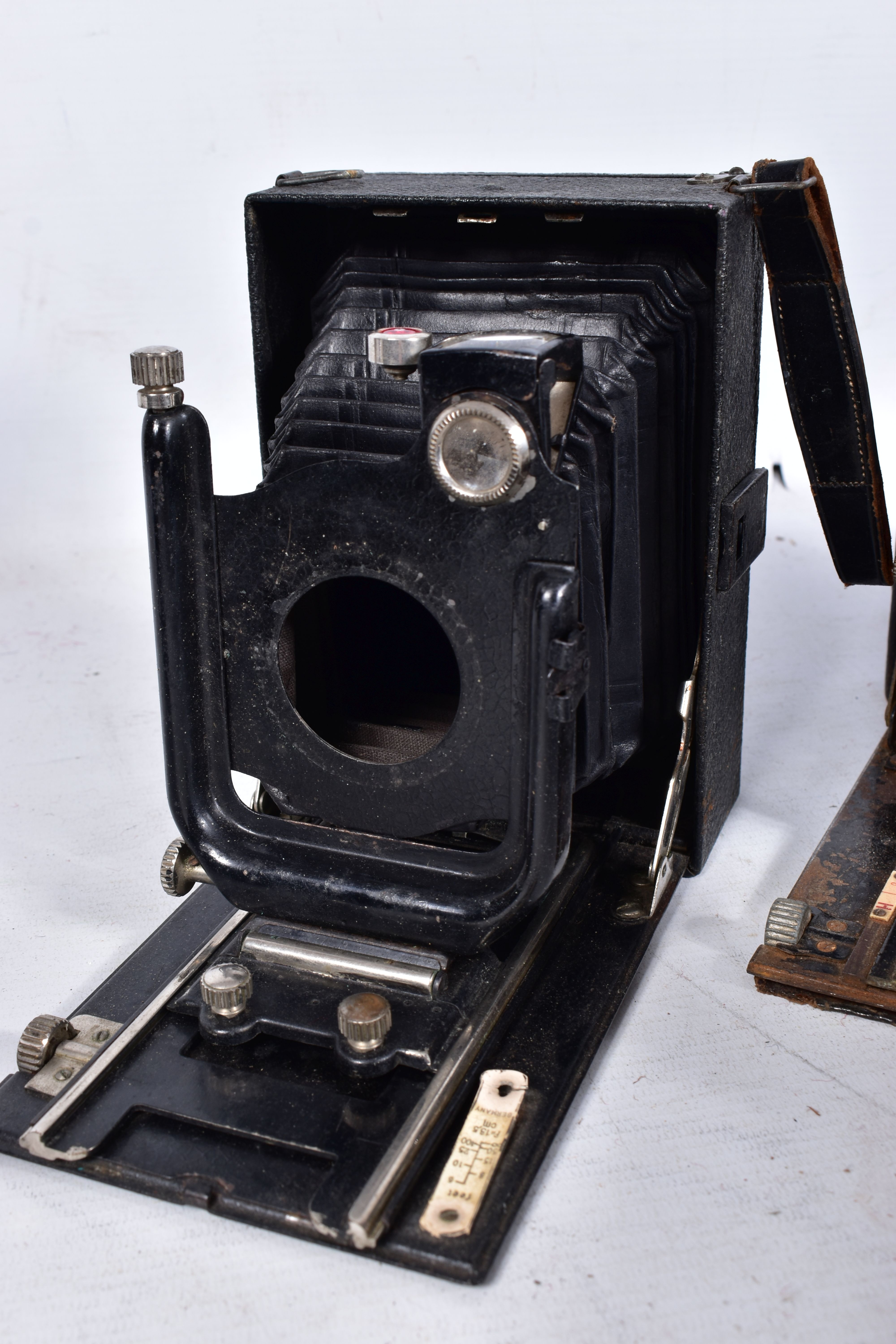 SEVEN FOLDING PLATE CAMERAS including a Rietzchel Miniature Clack 1, two with Kukos ll markings to - Image 4 of 7