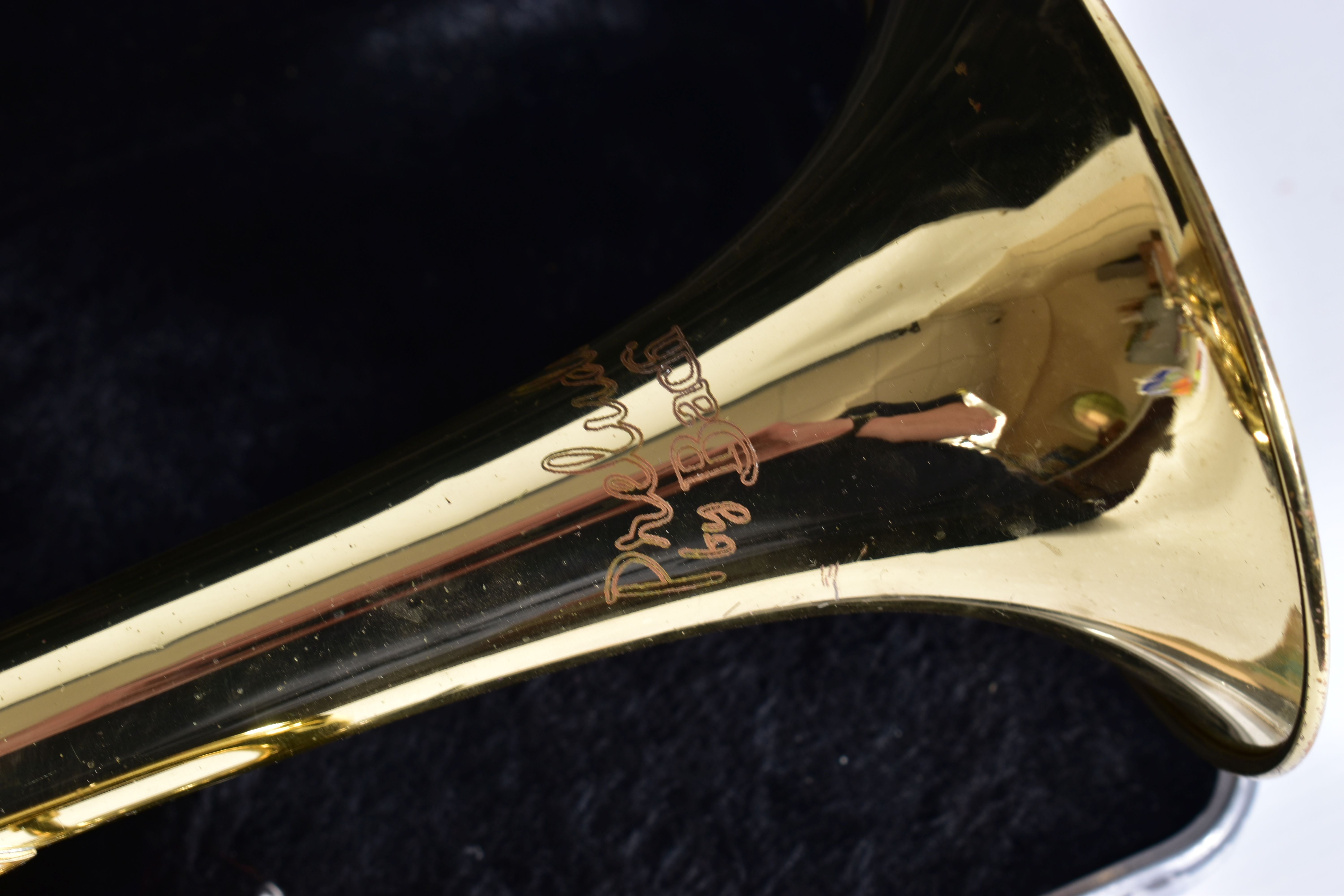 A PRELUDE BY BACH BRASS COLOURED CORNET Serial no AD17506004 with mouthpiece and case ( one valve - Image 2 of 5