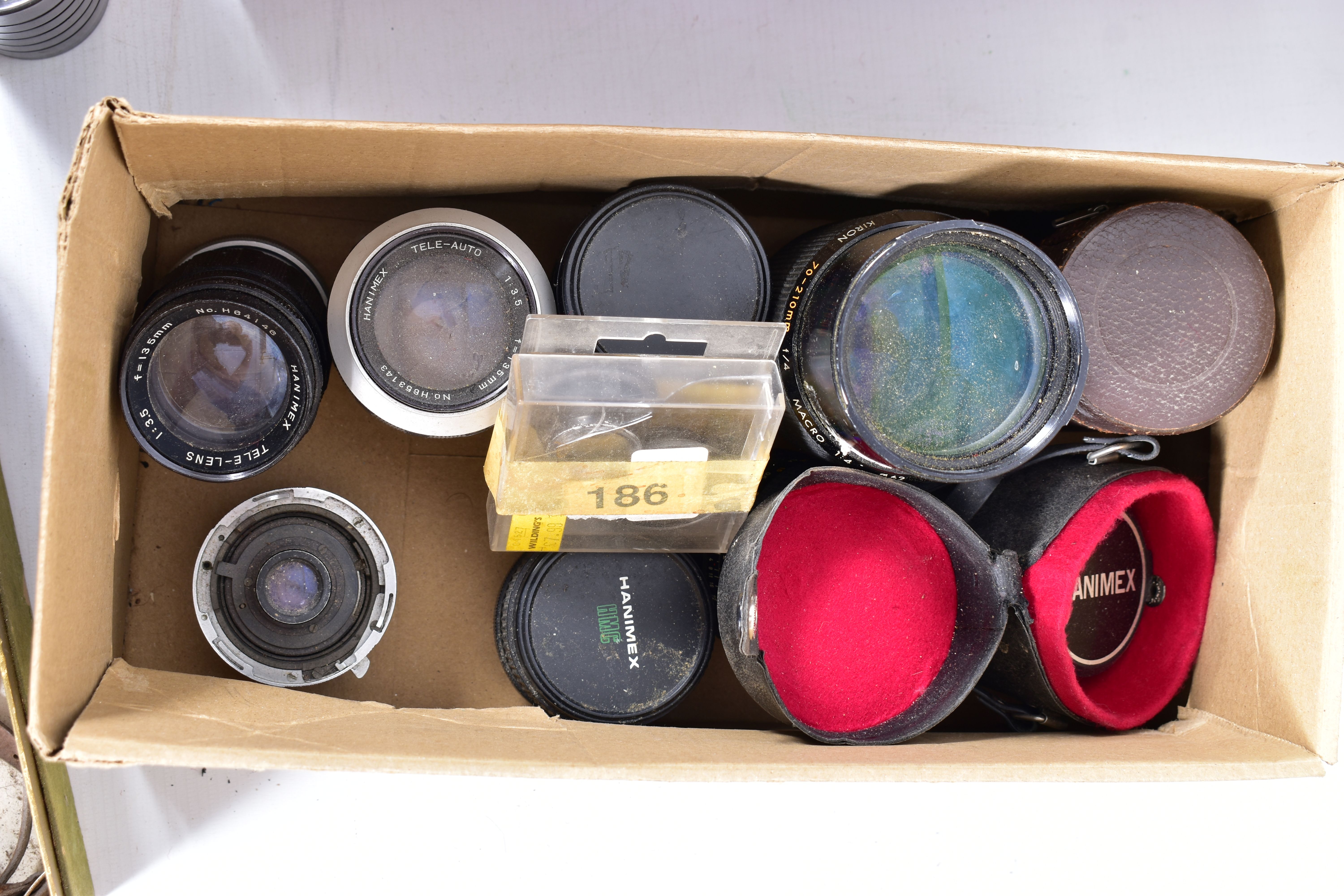 THREE TRAYS OF CAMERA LENSES by makers such as Palina, Prinzflex, Tokina, Hainimex. Kowa etc of - Image 6 of 8