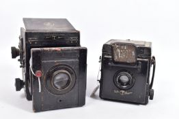 TWO THORNTON PICKARD BOX TYPE SLR CAMERAS comprising of a Junior Special fitted with a T P Cooke