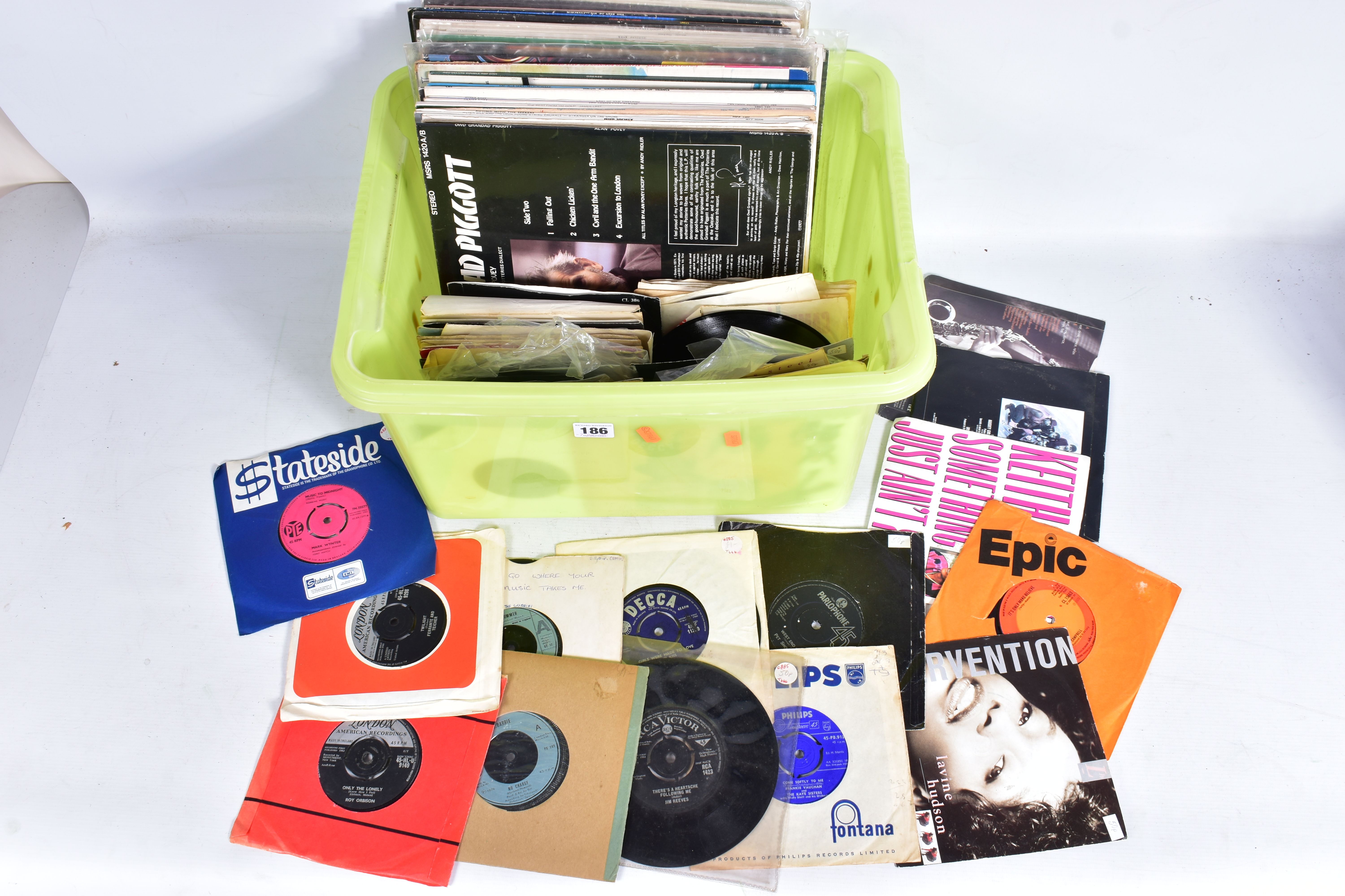 TW TRAYS CONTAINING OVER TWO HUNDRED LPs AND SINGLES artists include ABBA, Elvis Presley, Simon