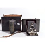 A JULES RICHARD LE GLYPHOSCOPE CAMERA with six 5x2in plate carriers along with an unbranded