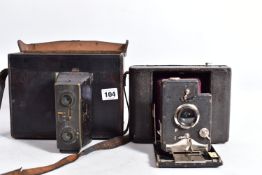 A JULES RICHARD LE GLYPHOSCOPE CAMERA with six 5x2in plate carriers along with an unbranded