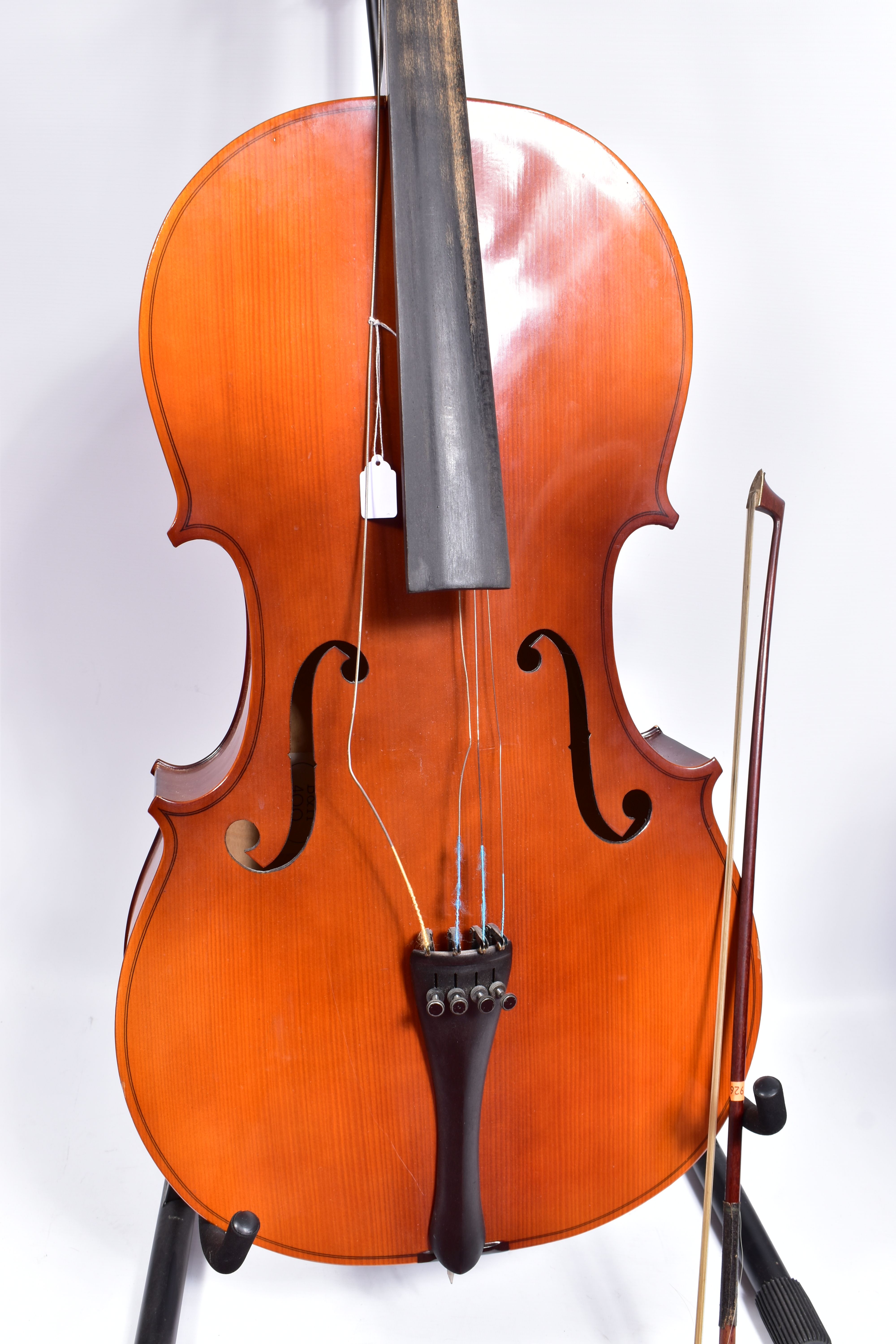 A BOOSEY AND HAWKES BH400 CELLO 122cm high ( no bridge) a JHS Cello stand and an unnamed bow with - Image 2 of 15