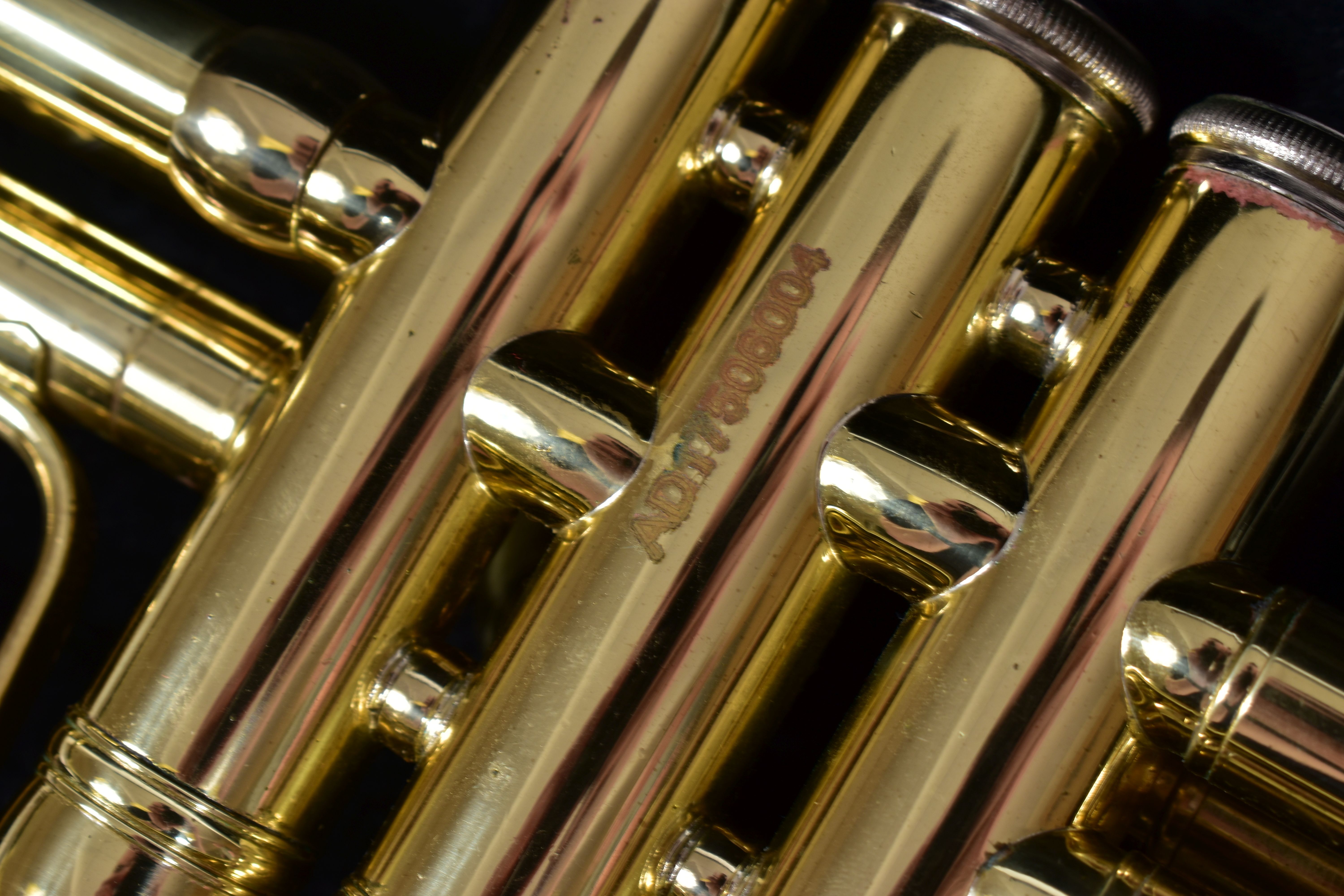 A PRELUDE BY BACH BRASS COLOURED CORNET Serial no AD17506004 with mouthpiece and case ( one valve - Image 3 of 5