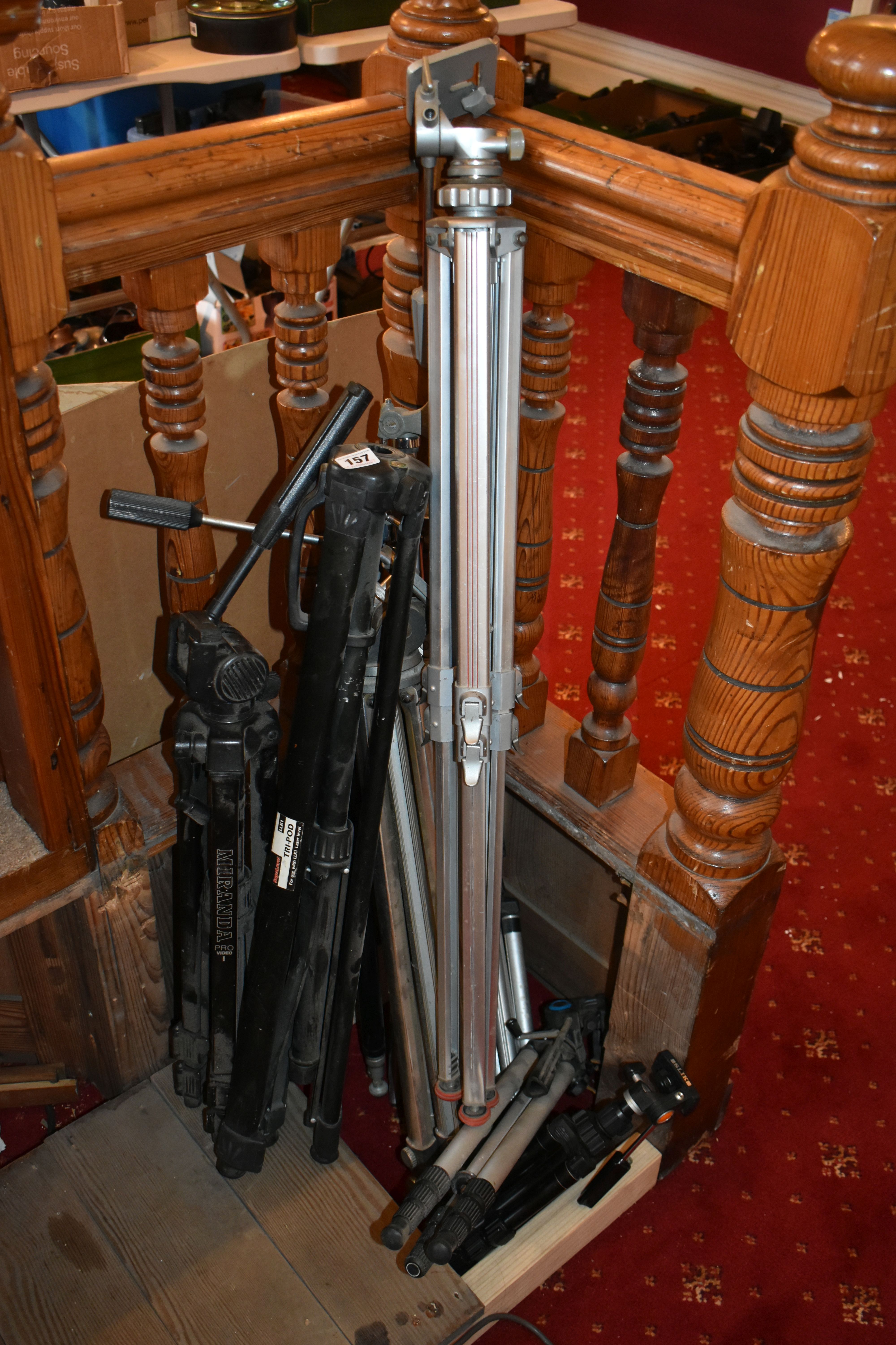 TEN CAMERA TRIPODS including Miranda, Slik etc