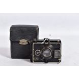 AN ICA-BEBE STRUT FOLDING CAMERA with a CZJ 7.5cm lens and leather case