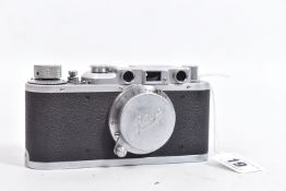 A 1937 LEICA 2 FILM CAMERA Serial No 337068 fitted with an Elmar 5cm f3.5 lens and cap ( very