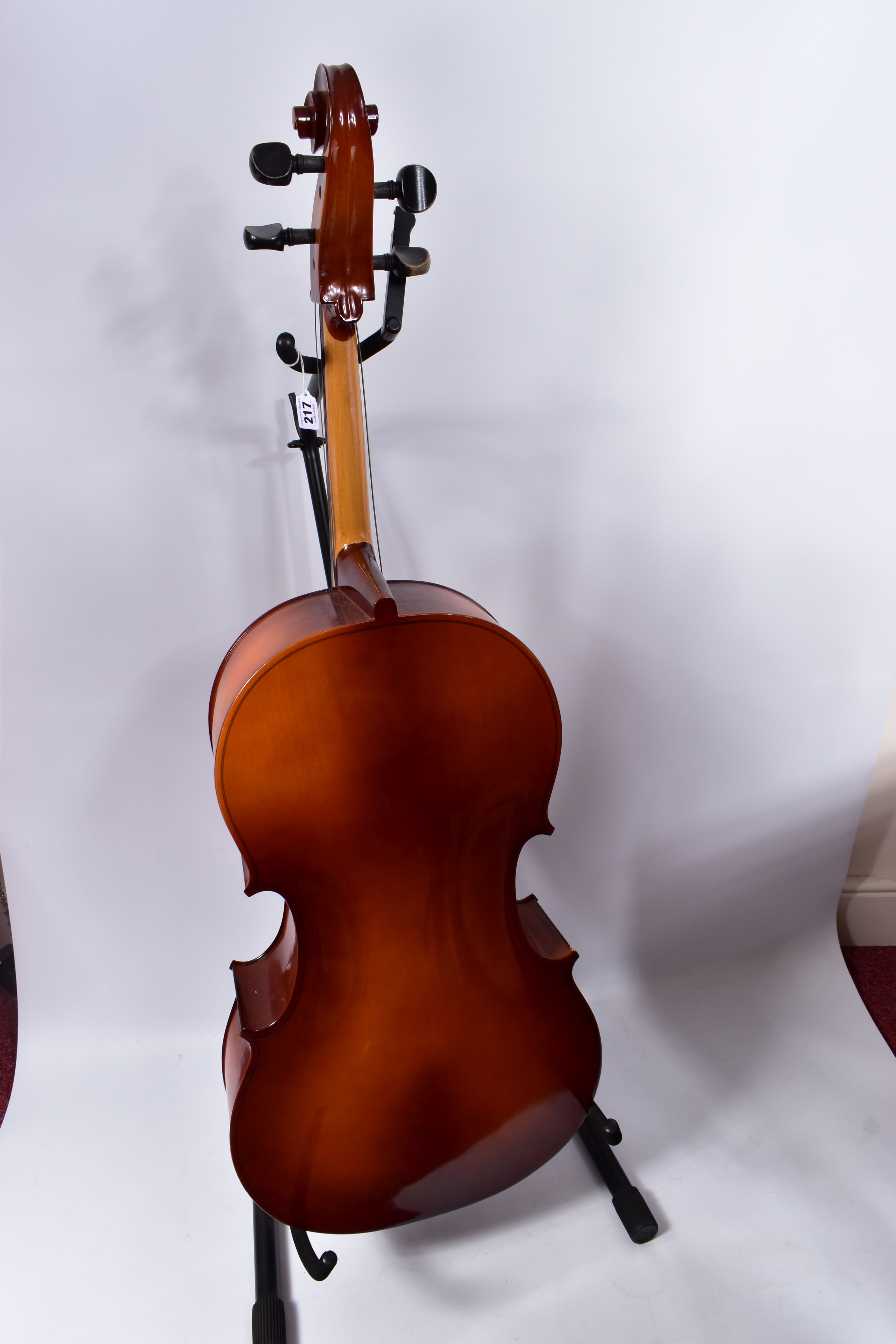 A BOOSEY AND HAWKES BH400 CELLO 122cm high ( no bridge) a JHS Cello stand and an unnamed bow with - Image 4 of 15