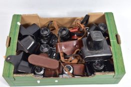 A TRAY CONTAINING TEN ZENIT SLR CAMERAS including an Olympic EM in chrome with lens and in black