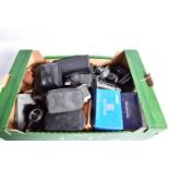 A TRAY CONTAINING THIRTEEN CAMERAS BY OLYMPUS including an OM10 with box, an OM20, a Mju 111 120, an