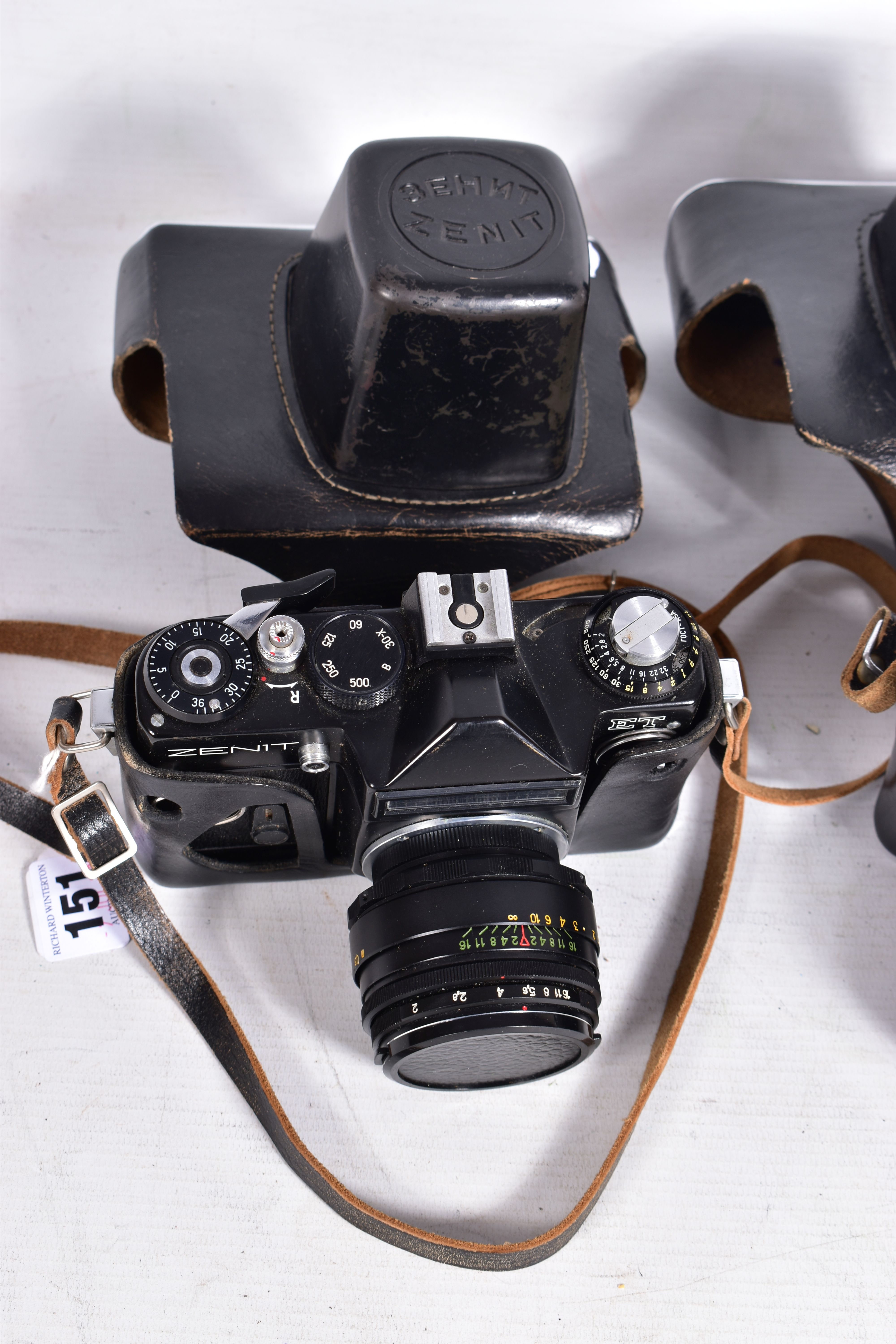 TWO ZENIT SLR CAMERAS comprising of an ET and an E both fitted with Helios 58mm f2 lenses and cases - Image 2 of 3