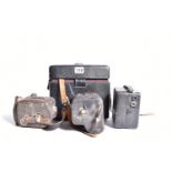 THREE PATHE FRERES CINE CAMERAS including a tatty Cine Baby, a Baby Motor and a Baby Motor Camo