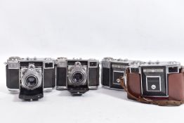 FOUR ZEISS IKON CONTESSA 35 FILM CAMERAS all model 533/24 with Synchro- Compur shutter release