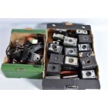 TWO TRAYS OF CORONET BOX AND FOLDING CAMERAS including two 3Ds, three Viscounts, an Ambassador, a