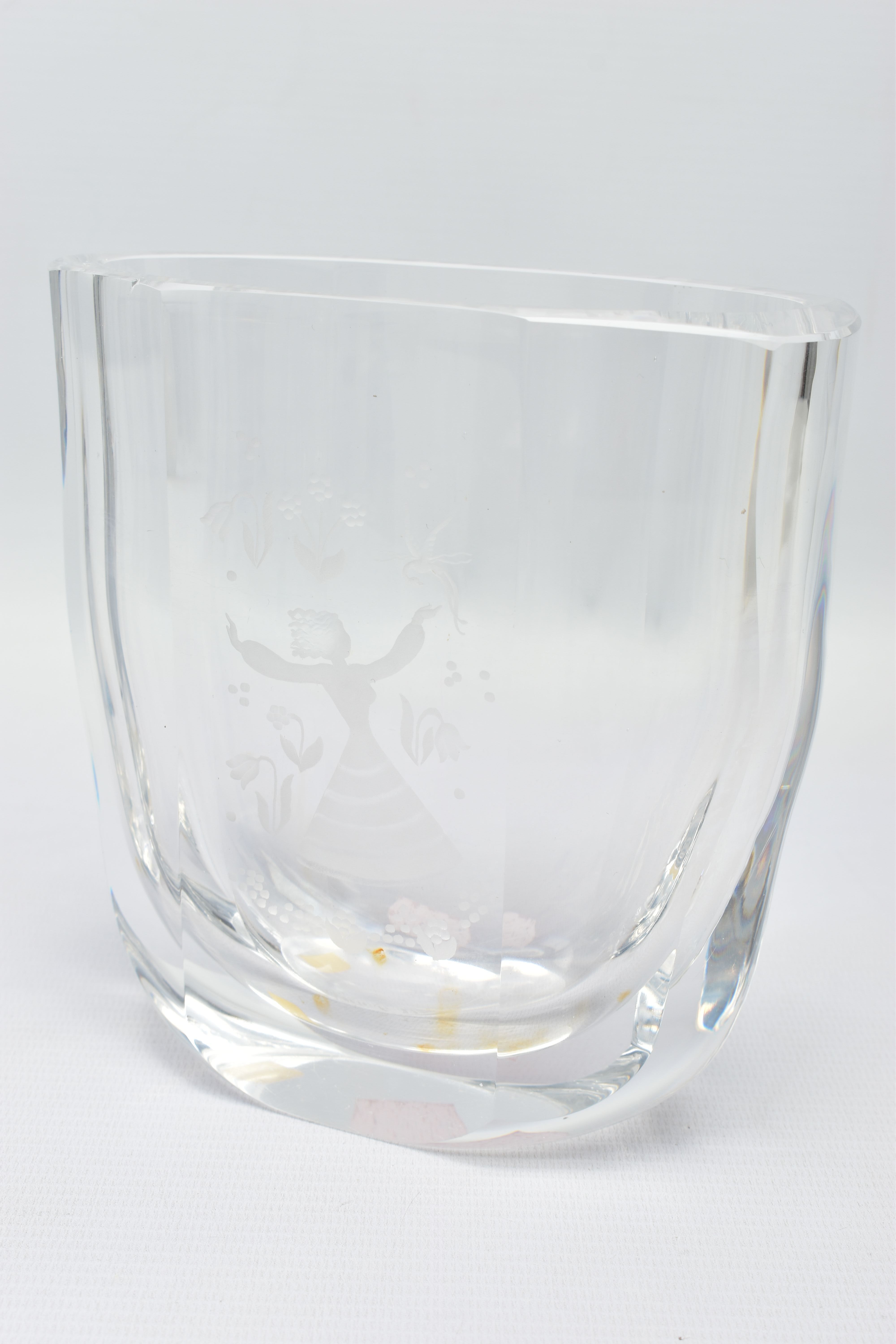 THREE PIECES OF ORREFORS GLASS, comprising a Corona bowl, the castellated panels are alternately - Image 11 of 14