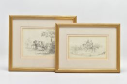TWO EARLY 19TH CENTURY PENCIL SKETCHES, comprising a sketch depicting Ottoman and European