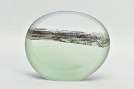 BRIAN BLANTHORN (1957-2012) A DOUBLE FACETED GLASS PEBBLE, composed of multi laminated dichroic