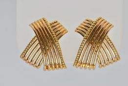 A PAIR OF MID 20TH CENTURY CARTIER EARRINGS CIRCA 1960s, each ear clip designed as a wirework