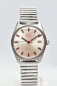 A STAINLESS STEEL 'OMEGA' AUTOMATIC WRISTWATCH, model number 166.041, automatic movement cal. 565,