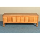 ROBERT 'MOUSEMAN' THOMPSON OF KILBURN, AN OAK PANELLED BLANKET CHEST, with a rectangular adzed