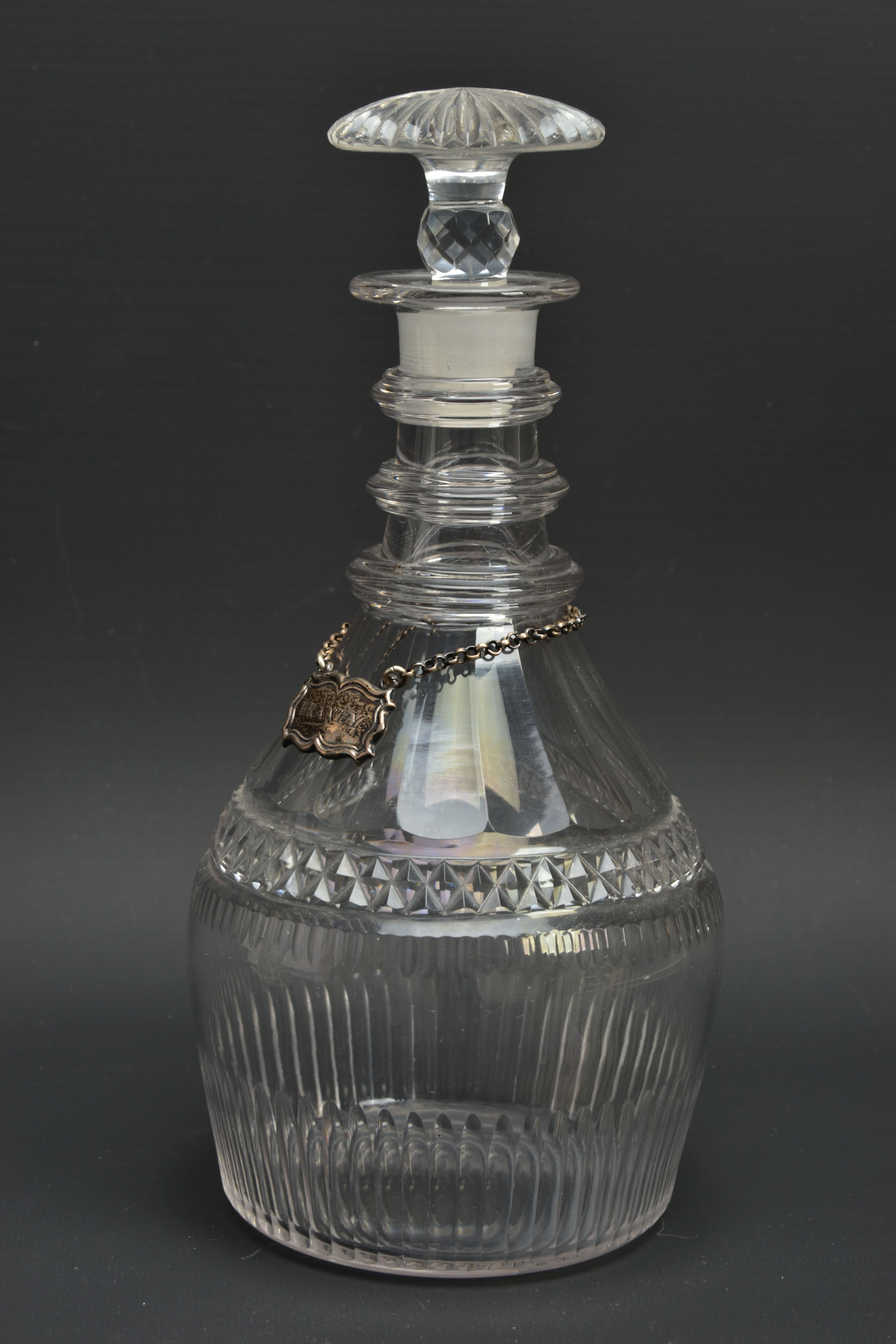 AN EARLY 19TH CENTURY PRUSSIAN SHAPED GLASS DECANTER AND A GEORGE V GLASS DECANTER, the early 19th - Image 15 of 15