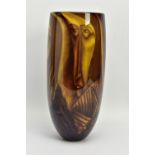 JOHN FORD FOR DARTINGTON GLASS, A GRAAL VASE OF TAPERING CYLINDRICAL FORM, depicting three faces,