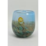 NORMAN STUART CLARKE (BRITISH 1946) A STUDIO GLASS VASE, having a design resembling a seascape,