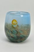 NORMAN STUART CLARKE (BRITISH 1946) A STUDIO GLASS VASE, having a design resembling a seascape,