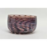 ANTHONY STERN (1944-2022) AN AMMONITE SERIES GLASS BOWL, swirled decoration, signed to the base,