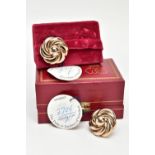 DUKE & DUCHESS OF WINDSOR INTEREST, a pair of Bergere gold plated clip on earrings of open swirl