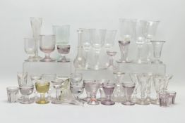 A COLLECTION OF ASSORTED LATE 18TH, 19TH AND 20TH CENTURY GLASSWARE, including a late 18th century