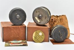THREE HARDY FISHING REELS, comprising The 'St John' Fly Reel, size 3 7/8 inches, Pat No.9261, The