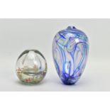 TWO PIECES OF LATE 20TH CENTURY STUDIO GLASS, comprising a Carin Von Drehle (American