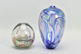 TWO PIECES OF LATE 20TH CENTURY STUDIO GLASS, comprising a Carin Von Drehle (American