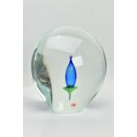 A BERANEK GLASS 'CALLA LILLY' PAPERWEIGHT, hand made in the Czech republic, approximate size 20cm (
