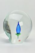 A BERANEK GLASS 'CALLA LILLY' PAPERWEIGHT, hand made in the Czech republic, approximate size 20cm (