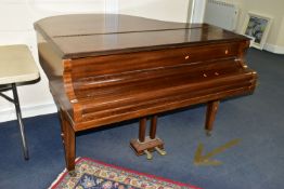 ALLISON OF LONDON, A MAHOGANY PETITE BABY GRAND PIANO, serial number unknown, supplied by Harrods of