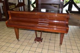 W HOFFMANN (c1975) A GLOSS MAHOGANY PARLOR GRAND PIANO, the lid enclosing the serial number