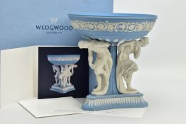 A BOXED WEDGWOOD MASTERPIECE COLLECTION LIMITED EDITION PALE BLUE JASPERWARE MICHELANGELO BOWL, no.