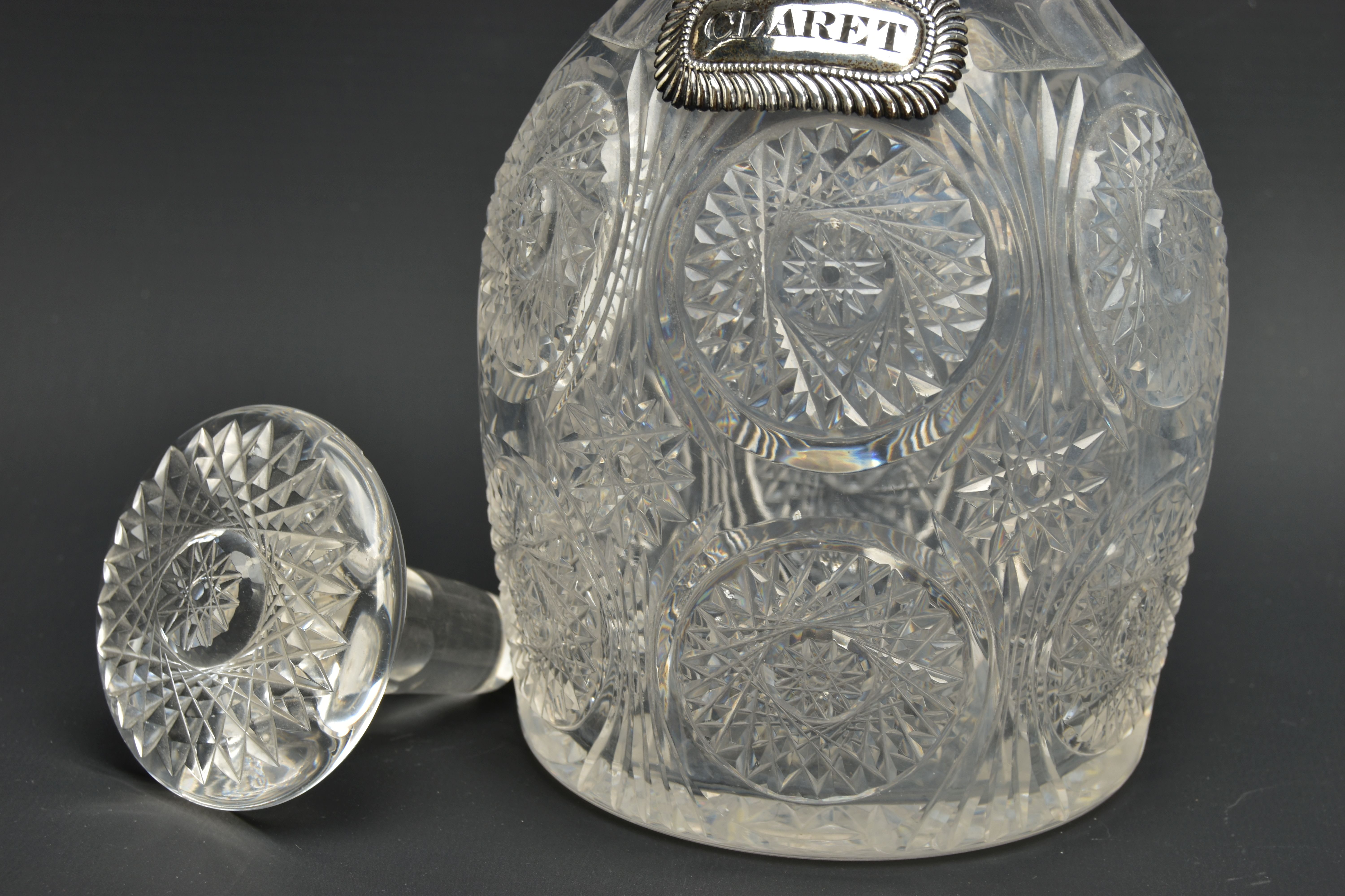 AN EARLY 19TH CENTURY PRUSSIAN SHAPED GLASS DECANTER AND A GEORGE V GLASS DECANTER, the early 19th - Image 10 of 15