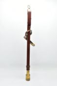 AN EARLY 19TH CENTURY MAHOGANY AND BRASS MARINE STICK BAROMETER BY BARRAUDS OF LONDON, brass hanging