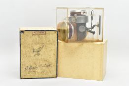 A BOXED AND PERSPEX CASED HARDY NO.3 MARK V ALTEX REEL, RHW folding handle, comes with instructions,