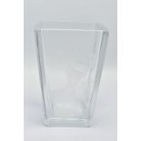 SIMON GATE (1883-1945) FOR ORREFORS, A TAPERING SQUARE FORM VASE, etched to one side with an