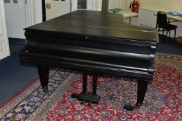 C BECHSTEIN, BERLIN (c1874) AN EBONISED SEMI-CONCERT GRAND PIANO, the lid with locking knob,