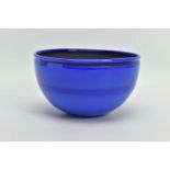 RACHAEL WOODMAN / NEIL WILKIN (BRITISH CONTEMPORARY) A LATE 20TH CENTURY SOMMERSO BOWL, blue over