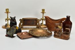 A COLLECTION OF 19TH AND EARLY 20TH CENTURY TREEN, METALWARE, ETC, comprising an Art Nouveau