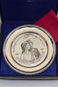 A BOXED COMMEMORATIVE 'ROYAL ANNIVERSARY SILVER PLATE' , commemorating the silver wedding